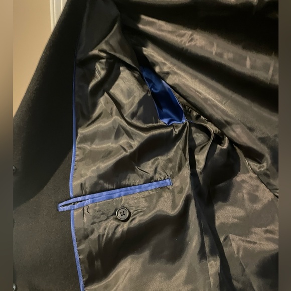 Men’s Kenneth Cole Black Wool Coat 40s Medium - Picture 4 of 5